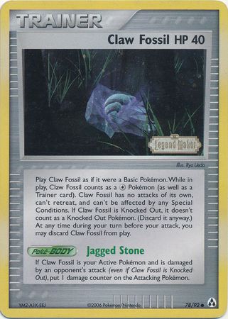 Claw Fossil (78/92) (Stamped) [EX: Legend Maker] | Exor Games Summserside