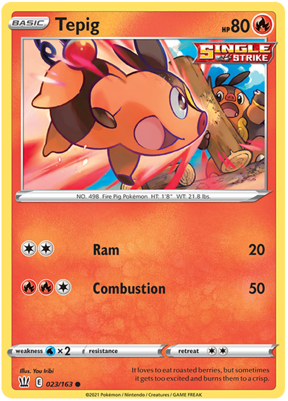 Tepig (023/163) [Sword & Shield: Battle Styles] | Exor Games Summserside