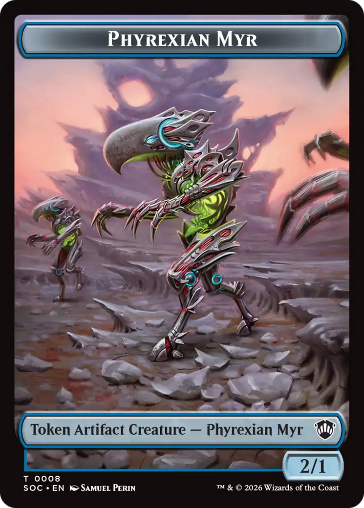 Elemental (0021) // Phyrexian Myr Double-Sided Token [Secrets of Strixhaven Commander Tokens] | Exor Games Summserside