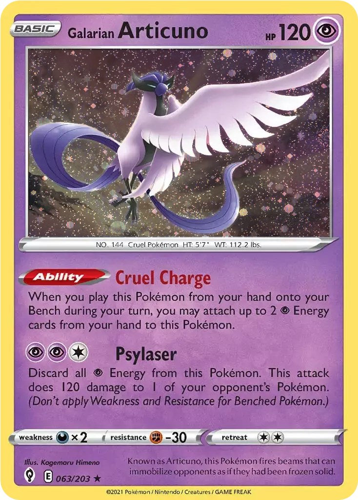 Galarian Articuno (063/203) (Cosmos Holo) [Sword & Shield: Evolving Skies] | Exor Games Summserside