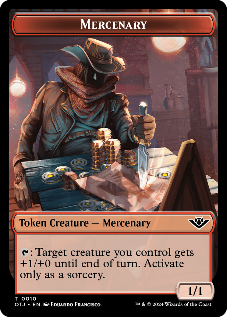 Mercenary // Golem Double-Sided Token [Outlaws of Thunder Junction Tokens] | Exor Games Summserside