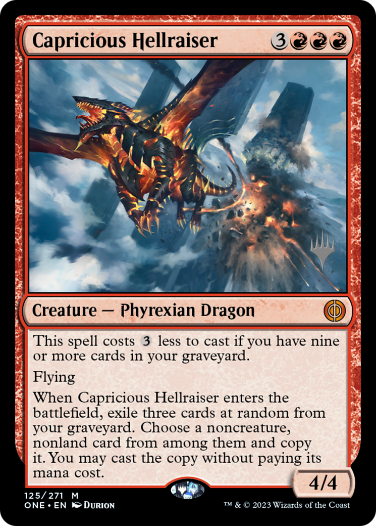 Capricious Hellraiser (Promo Pack) [Phyrexia: All Will Be One Promos] | Exor Games Summserside