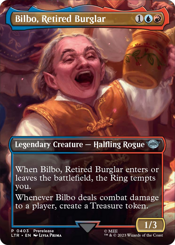 Bilbo, Retired Burglar (Borderless Alternate Art) [The Lord of the Rings: Tales of Middle-Earth] | Exor Games Summserside