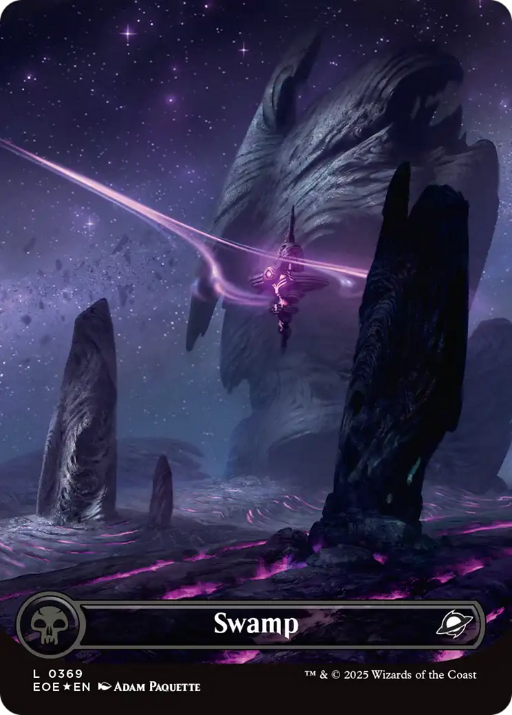 Swamp (0369) (Borderless) (Galaxy Foil) [Edge of Eternities] | Exor Games Summserside