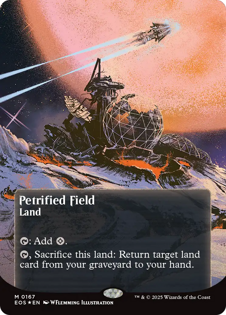 Petrified Field (0167) (Borderless) (Galaxy Foil) [Edge of Eternities: Stellar Sights] | Exor Games Summserside