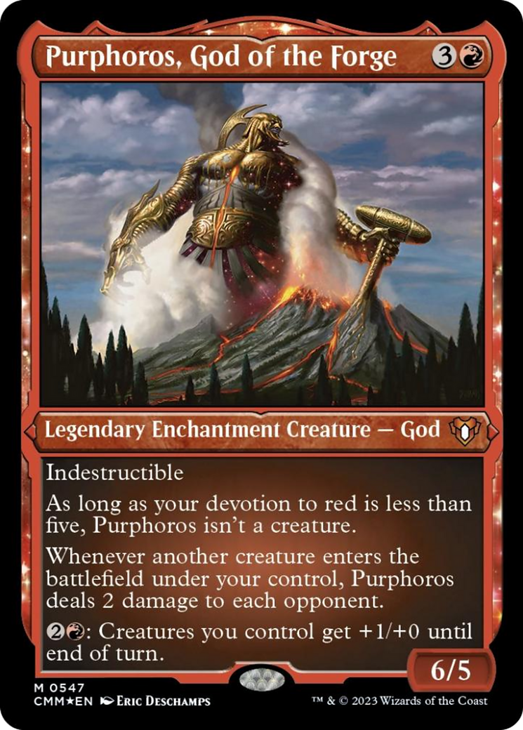 Purphoros, God of the Forge (Foil Etched) [Commander Masters] | Exor Games Summserside