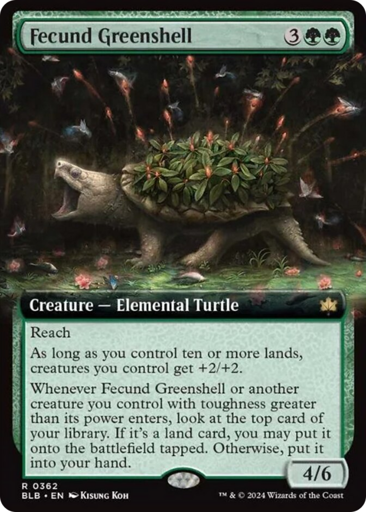 Fecund Greenshell (Extended Art) [Bloomburrow] | Exor Games Summserside