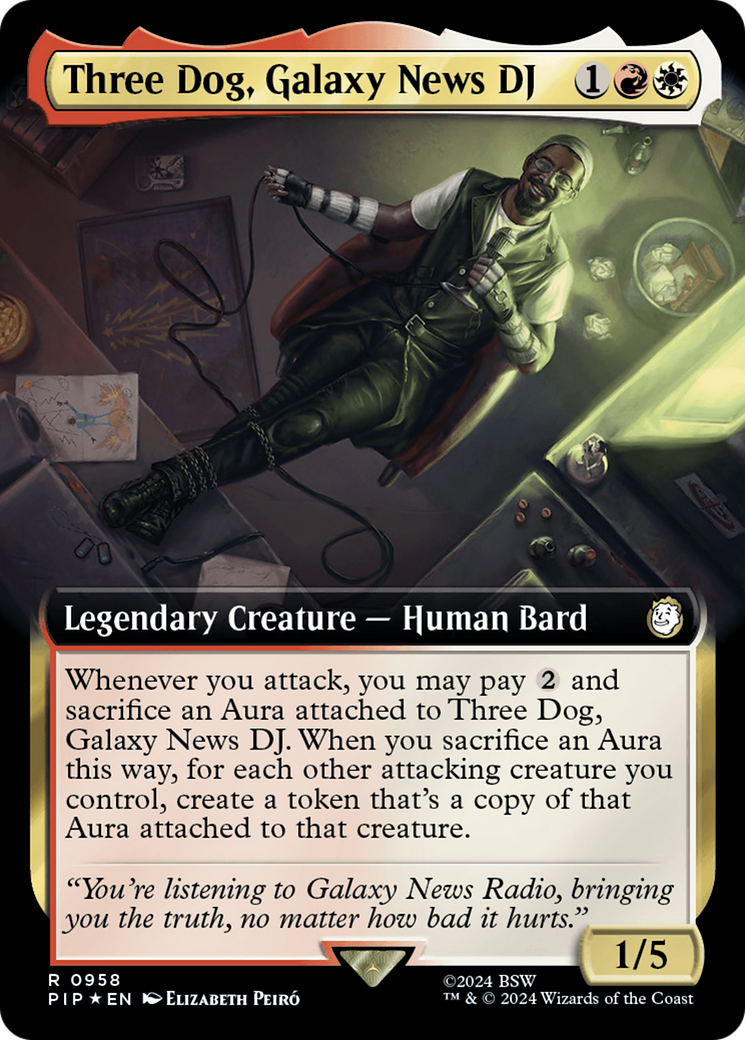 Three Dog, Galaxy News DJ (Extended Art) (Surge Foil) [Fallout] | Exor Games Summserside