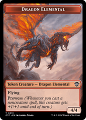 Dragon Elemental // Bird Illusion Double-Sided Token [Outlaws of Thunder Junction Commander Tokens] | Exor Games Summserside