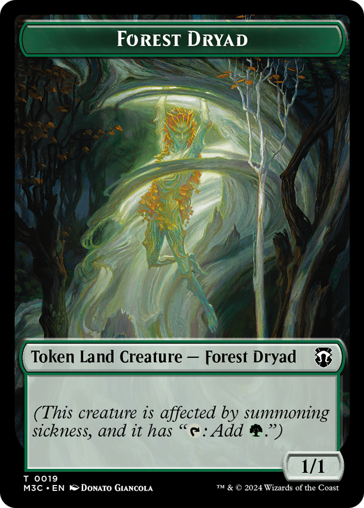 Boar (Ripple Foil) // Forest Dryad Double-Sided Token [Modern Horizons 3 Commander Tokens] | Exor Games Summserside