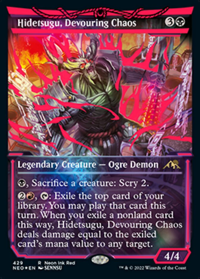 Hidetsugu, Devouring Chaos (Neon Ink Red) [Kamigawa: Neon Dynasty] | Exor Games Summserside