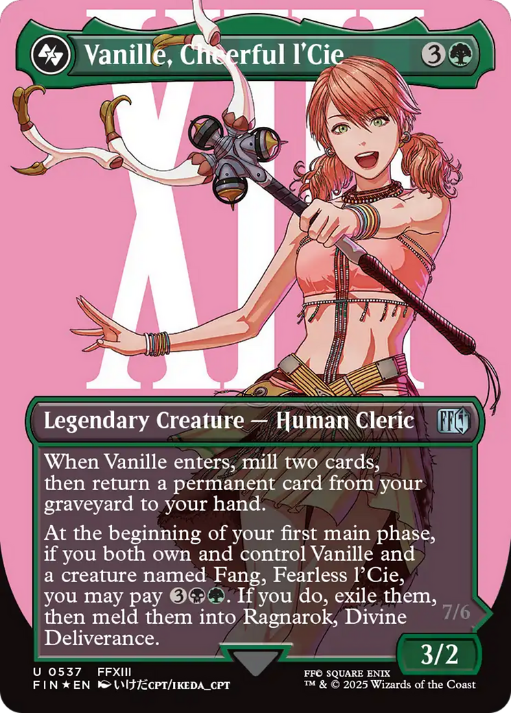 Vanille, Cheerful l'Cie // Ragnarok, Divine Deliverance (Borderless) (Surge Foil) [FINAL FANTASY] | Exor Games Summserside