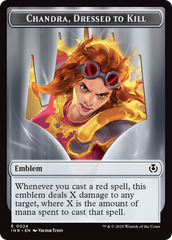 Human (0014) // Emblem - Chandra, Dressed to Kill Double-Sided Token [Innistrad Remastered Tokens] | Exor Games Summserside