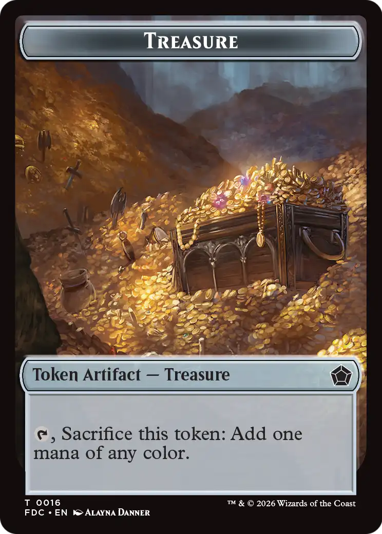 Dragon (0009) // Treasure Double-Sided Token [Foundations Commander Tokens] | Exor Games Summserside