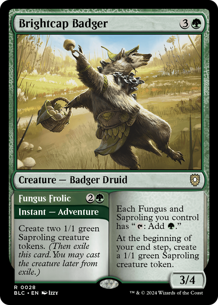 Brightcap Badger // Fungus Frolic [Bloomburrow Commander] | Exor Games Summserside