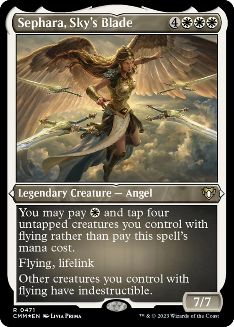 Sephara, Sky's Blade (Foil Etched) [Commander Masters] | Exor Games Summserside