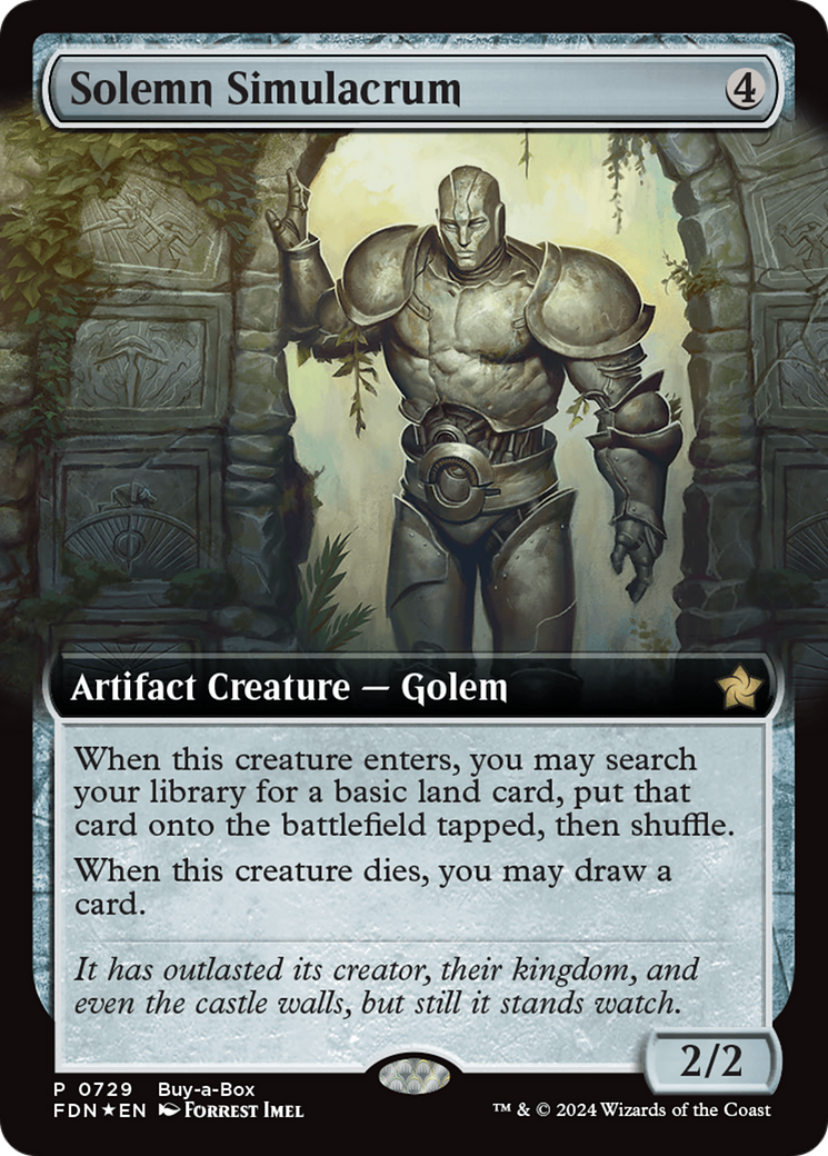 Solemn Simulacrum (Extended Art) (Buy-A-Box) [Foundations Promos] | Exor Games Summserside