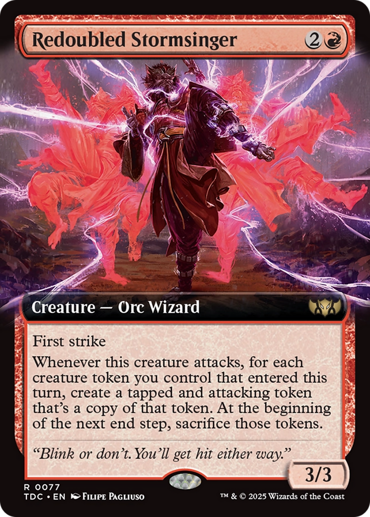 Redoubled Stormsinger (Extended Art) [Tarkir: Dragonstorm Commander] | Exor Games Summserside