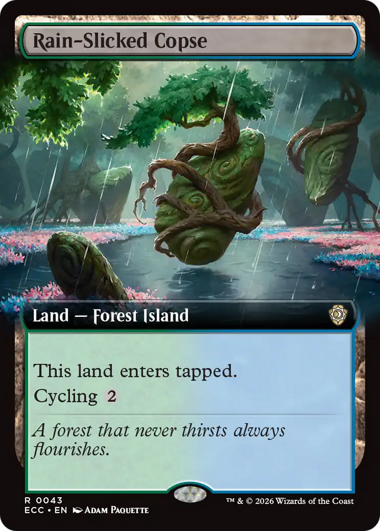 Rain-Slicked Copse (Extended Art) [Lorwyn Eclipsed Commander] | Exor Games Summserside