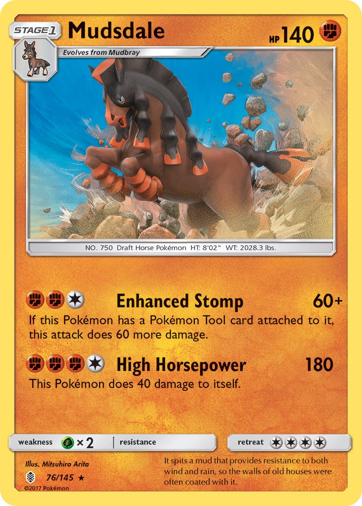 Mudsdale (76/145) (Prerelease Kit Exclusive) (Theme Deck Exclusive) [Sun & Moon: Guardians Rising] | Exor Games Summserside