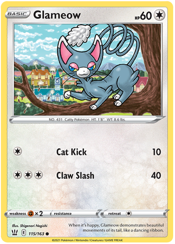 Glameow (115/163) [Sword & Shield: Battle Styles] | Exor Games Summserside