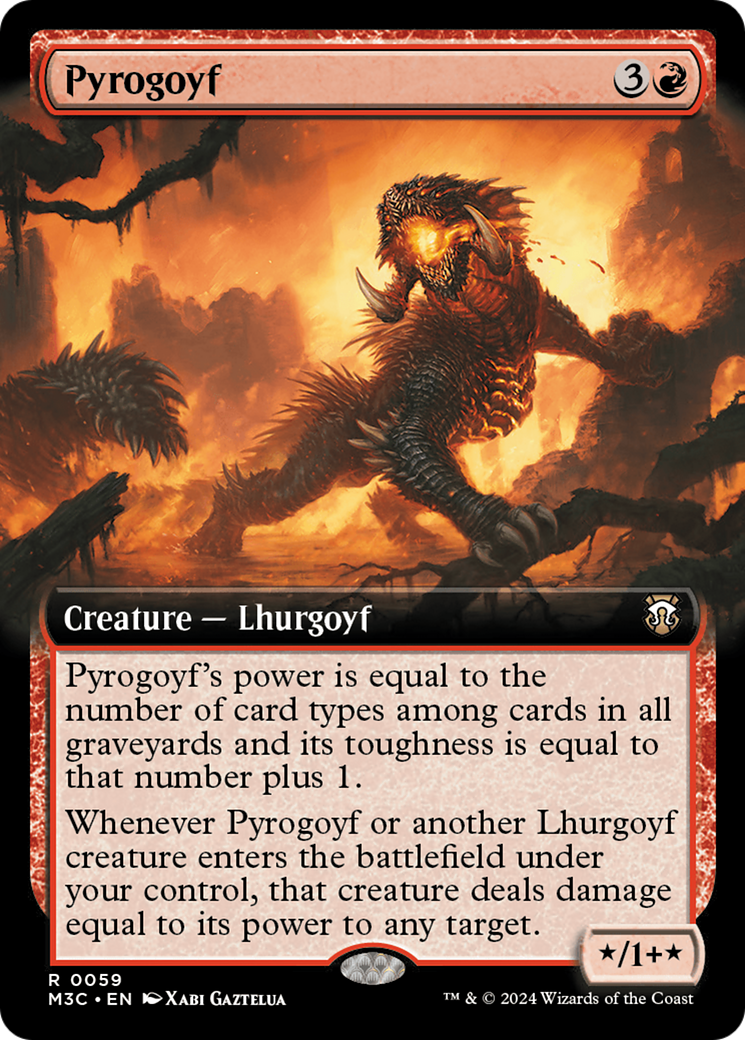 Pyrogoyf (Extended Art) (Ripple Foil) [Modern Horizons 3 Commander] | Exor Games Summserside