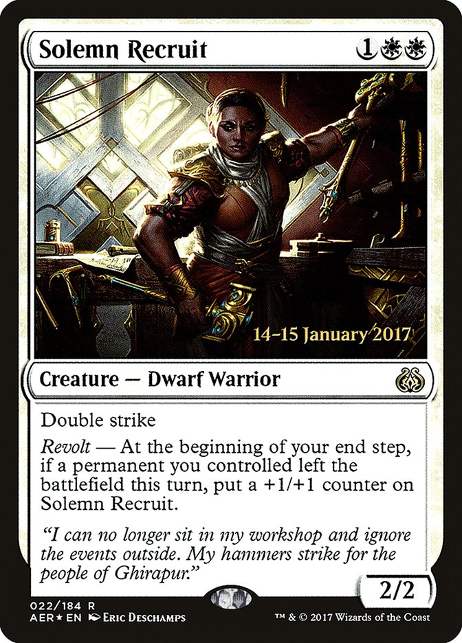 Solemn Recruit [Aether Revolt Prerelease Promos] | Exor Games Summserside