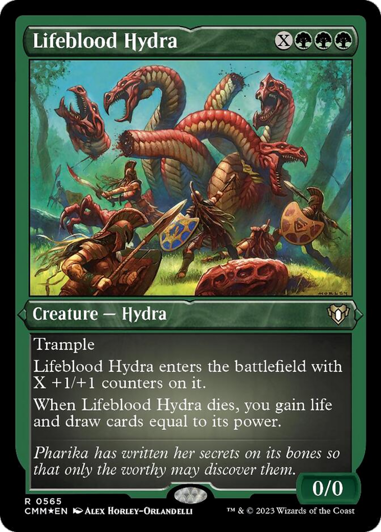 Lifeblood Hydra (Foil Etched) [Commander Masters] | Exor Games Summserside