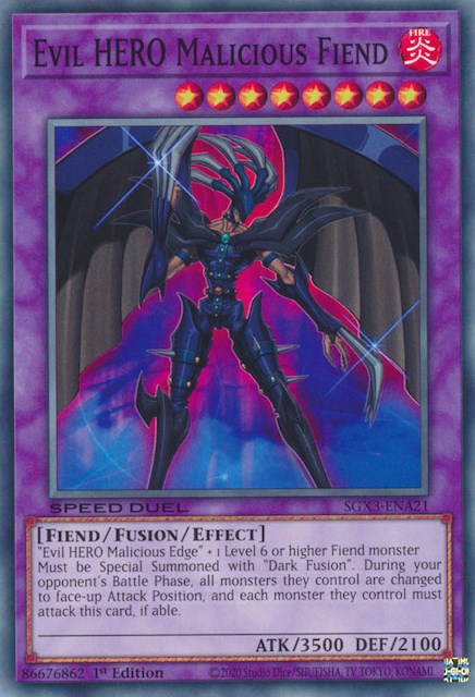 Evil HERO Malicious Fiend [SGX3-ENA21] Common | Exor Games Summserside