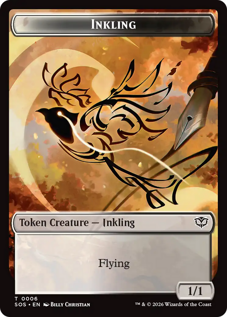 Fractal (0004) // Inkling (006) Double-Sided Token [Secrets of Strixhaven Tokens] | Exor Games Summserside