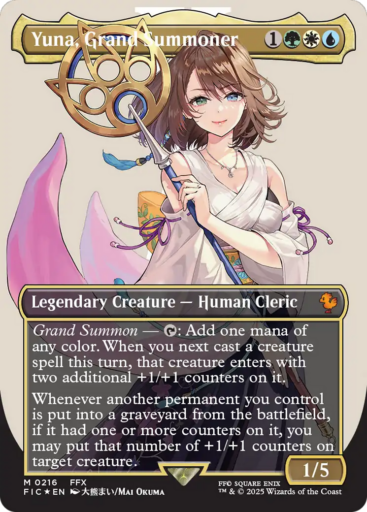 Yuna, Grand Summoner (Borderless) (Surge Foil) [FINAL FANTASY Commander] | Exor Games Summserside