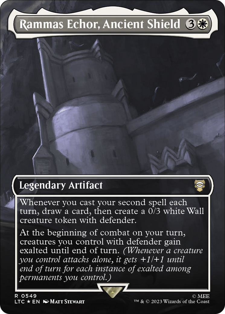Rammas Echor, Ancient Shield (Borderless) (Surge Foil) [The Lord of the Rings: Tales of Middle-Earth Commander] | Exor Games Summserside