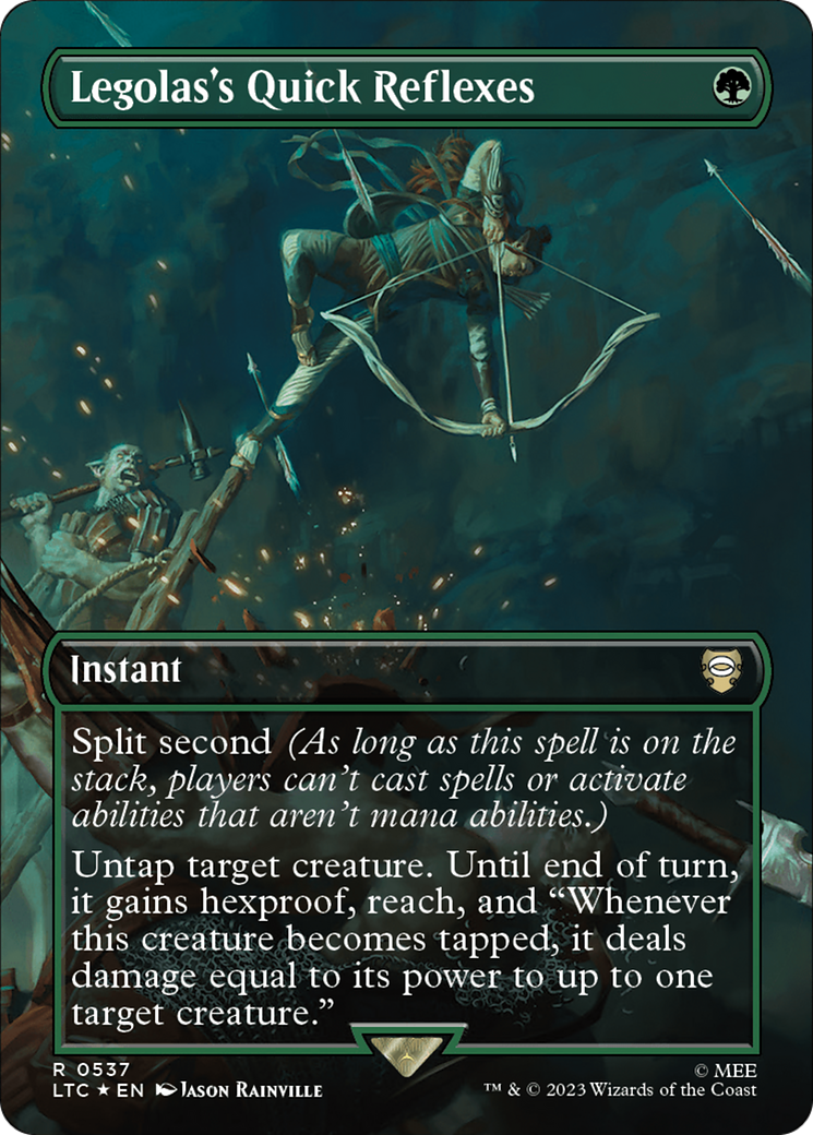 Legolas's Quick Reflexes (Borderless) (Surge Foil) [The Lord of the Rings: Tales of Middle-Earth Commander] | Exor Games Summserside