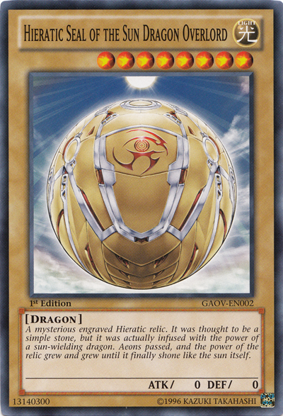 Hieratic Seal of the Sun Dragon Overlord [GAOV-EN002] Common | Exor Games Summserside