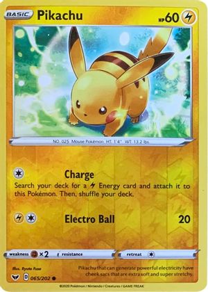 Pikachu (065/202) (Reverse Cosmos Holo) [Sword & Shield: Base Set] | Exor Games Summserside