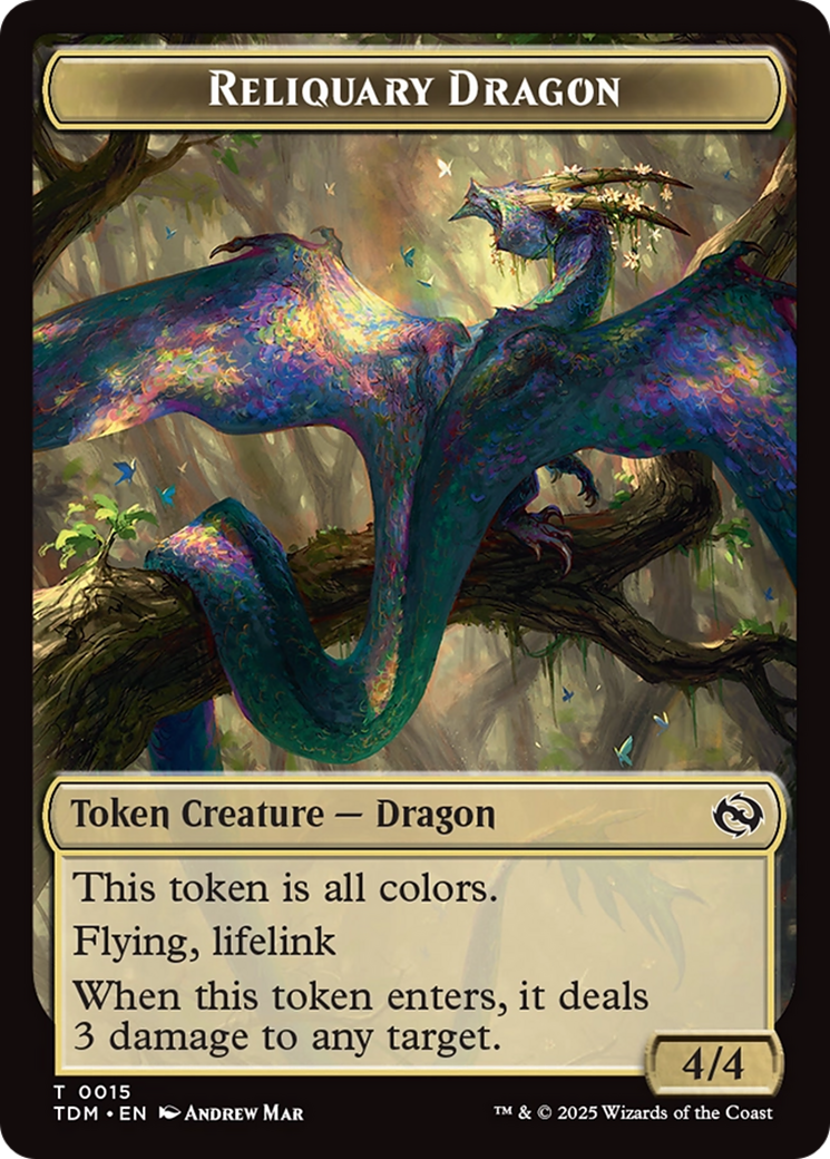 Reliquary Dragon // Dragon (0011) Double-Sided Token [Tarkir: Dragonstorm Tokens] | Exor Games Summserside