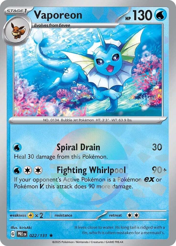 Vaporeon (022/131) (Poke Ball Pattern) [Scarlet & Violet: Prismatic Evolutions] | Exor Games Summserside