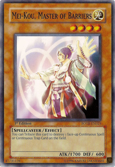 Mei-kou, Master of Barriers [FOTB-EN025] Common | Exor Games Summserside