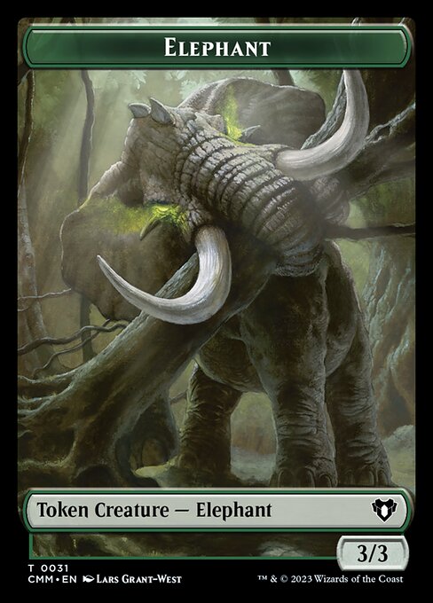 Clue // Elephant Double-Sided Token [Commander Masters Tokens] | Exor Games Summserside