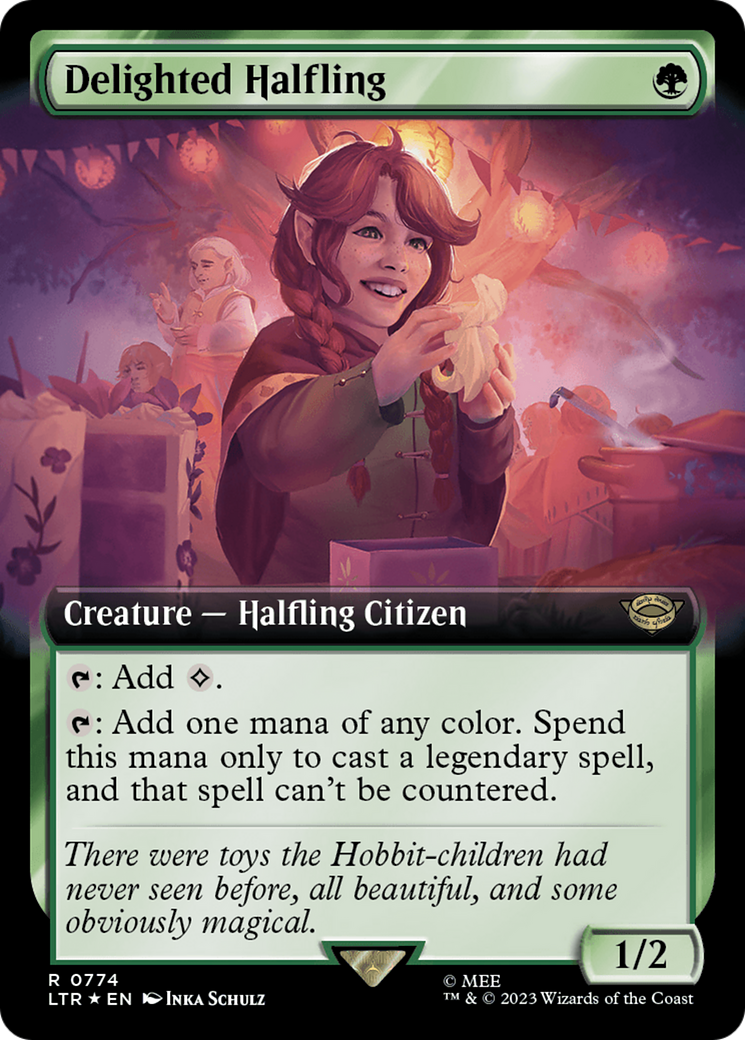 Delighted Halfling (Extended Art) (Surge Foil) [The Lord of the Rings: Tales of Middle-Earth] | Exor Games Summserside