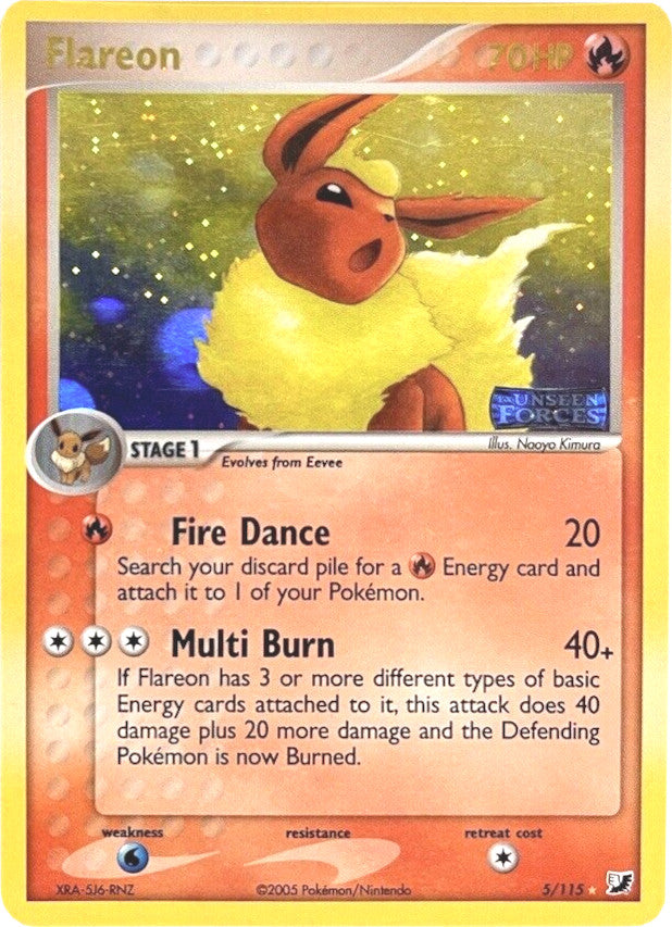 Flareon (5/115) (Stamped) [EX: Unseen Forces] | Exor Games Summserside