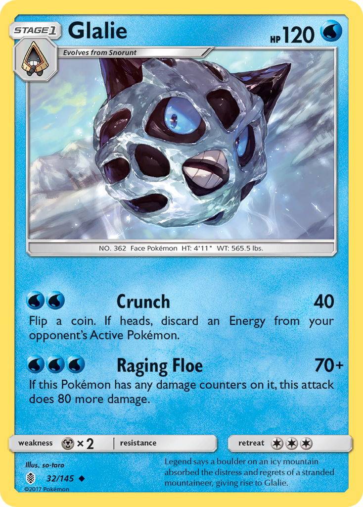 Glalie (32/145) [Sun & Moon: Guardians Rising] | Exor Games Summserside