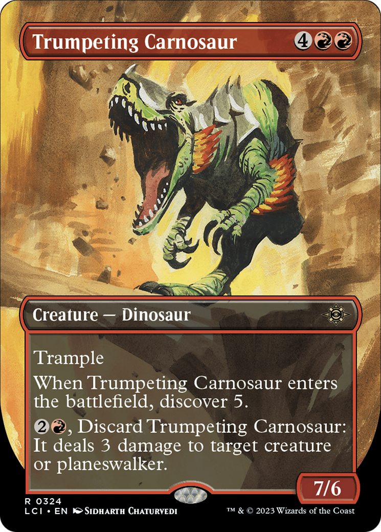 Trumpeting Carnosaur (Borderless) [The Lost Caverns of Ixalan] | Exor Games Summserside