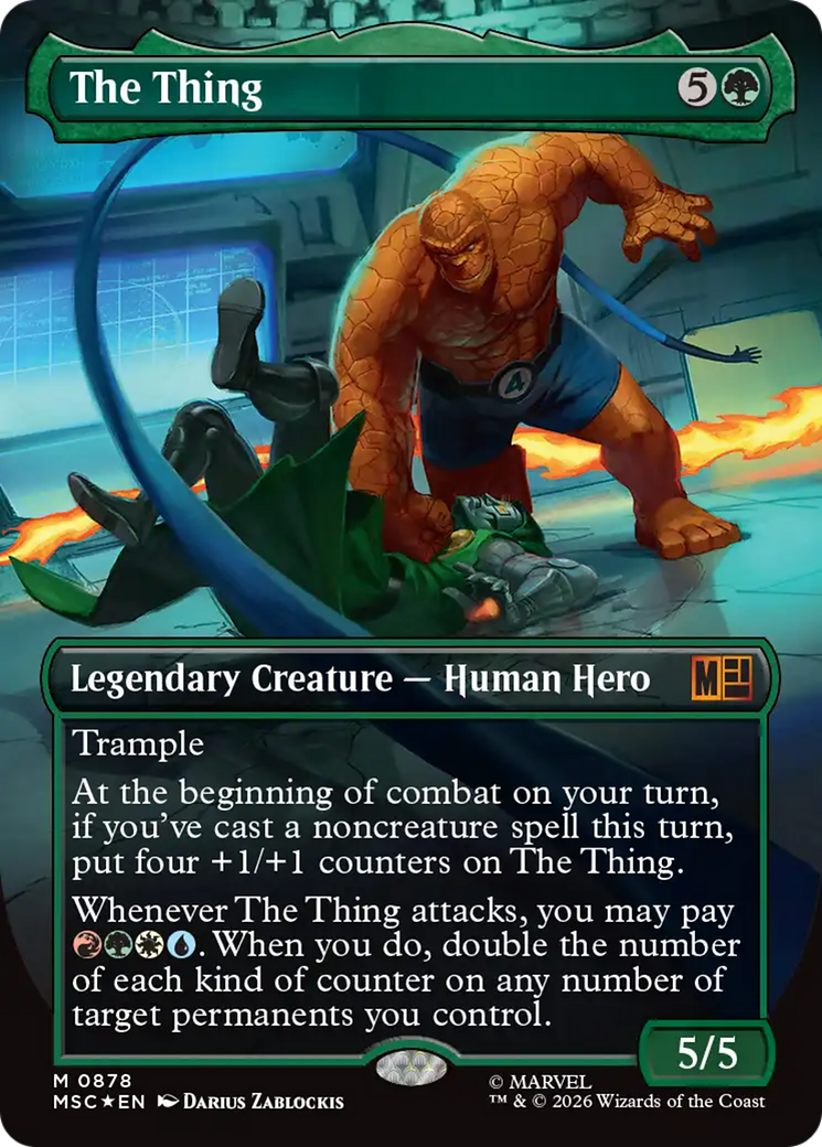 The Thing (Borderless) (Surge Foil) [Marvel Super Heroes Commander] | Exor Games Summserside