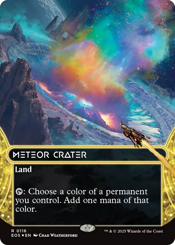 Meteor Crater (0116) (Borderless) (Galaxy Foil) [Edge of Eternities: Stellar Sights] | Exor Games Summserside
