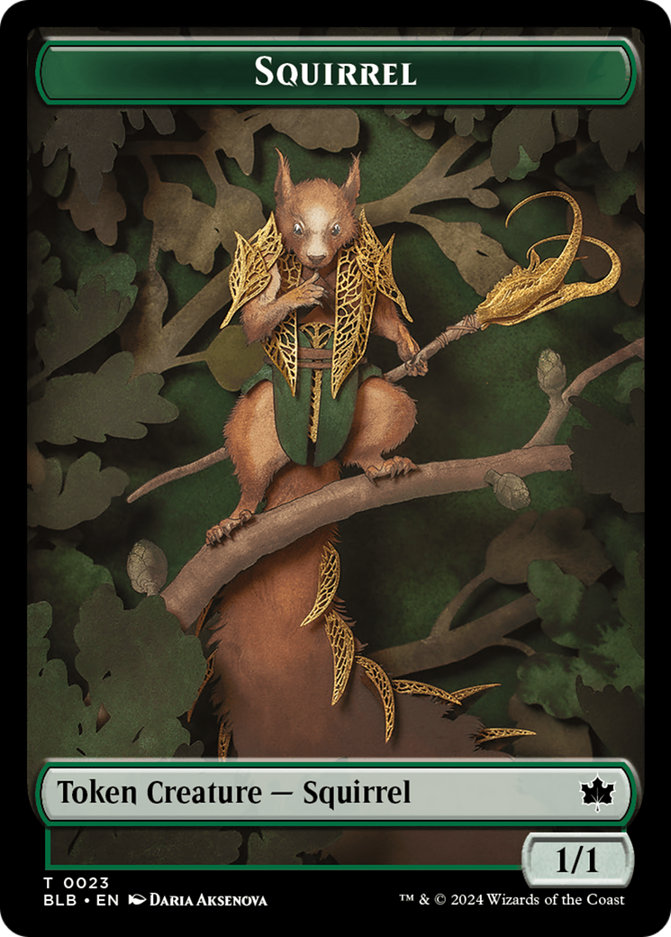 Squirrel // Starscape Cleric Double-Sided Token [Bloomburrow Tokens] | Exor Games Summserside