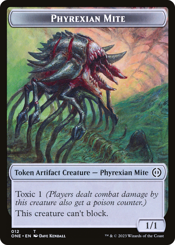 Phyrexian Mite Token (012) // Phyrexian Golem Double-Sided Token [Phyrexia: All Will Be One Tokens] | Exor Games Summserside