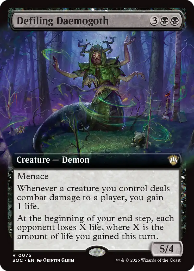 Defiling Daemogoth (Extended Art) [Secrets of Strixhaven Commander] | Exor Games Summserside