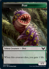Fractal // Pest Double-Sided Token [Strixhaven: School of Mages Tokens] | Exor Games Summserside