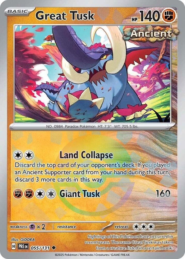 Great Tusk (055/131) (Poke Ball Pattern) [Scarlet & Violet: Prismatic Evolutions] | Exor Games Summserside